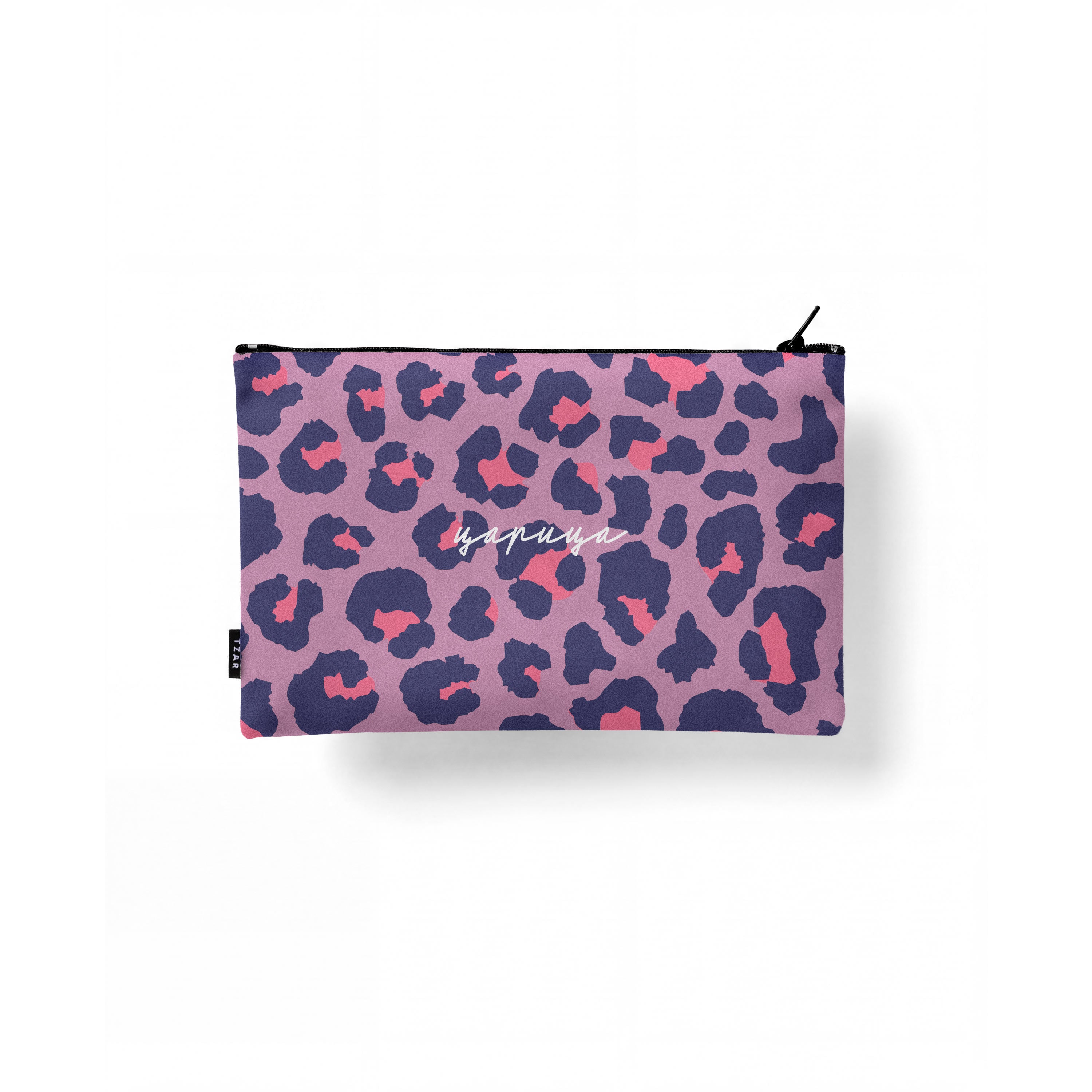 Tzarica leopard, Small Purple Zipper Pouch
