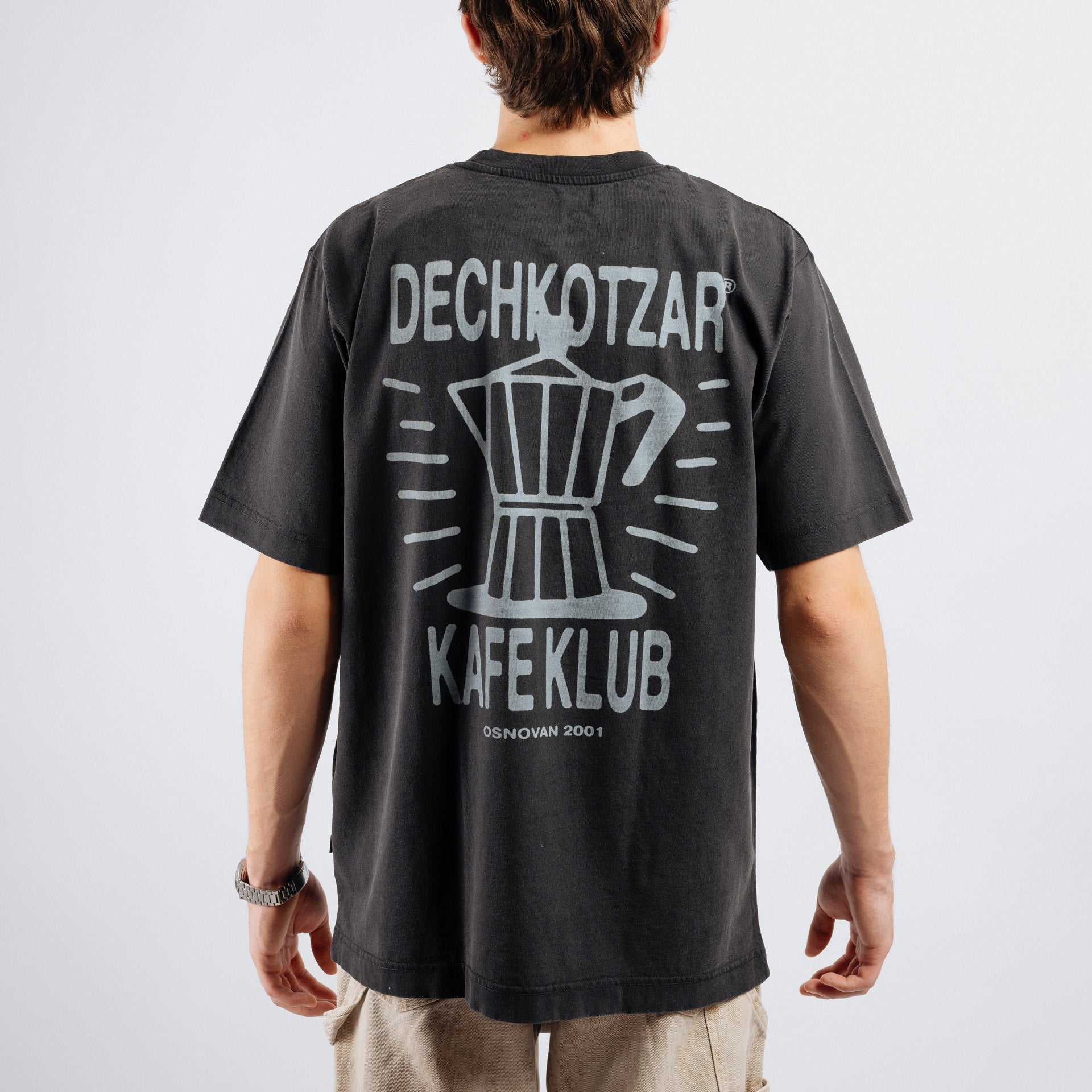 Dechkotzar Kafe Klub, men's oversized t-shirt