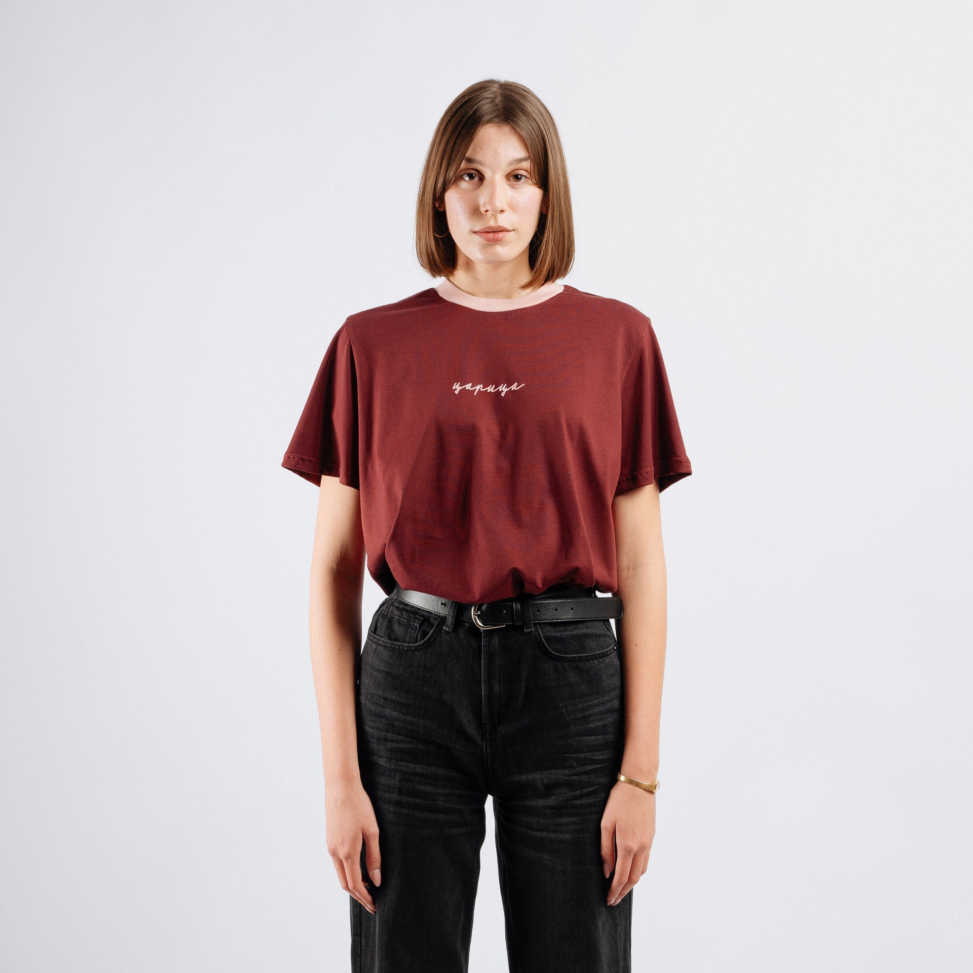 Script Tzarica Ćirilica w25, women's t-shirt