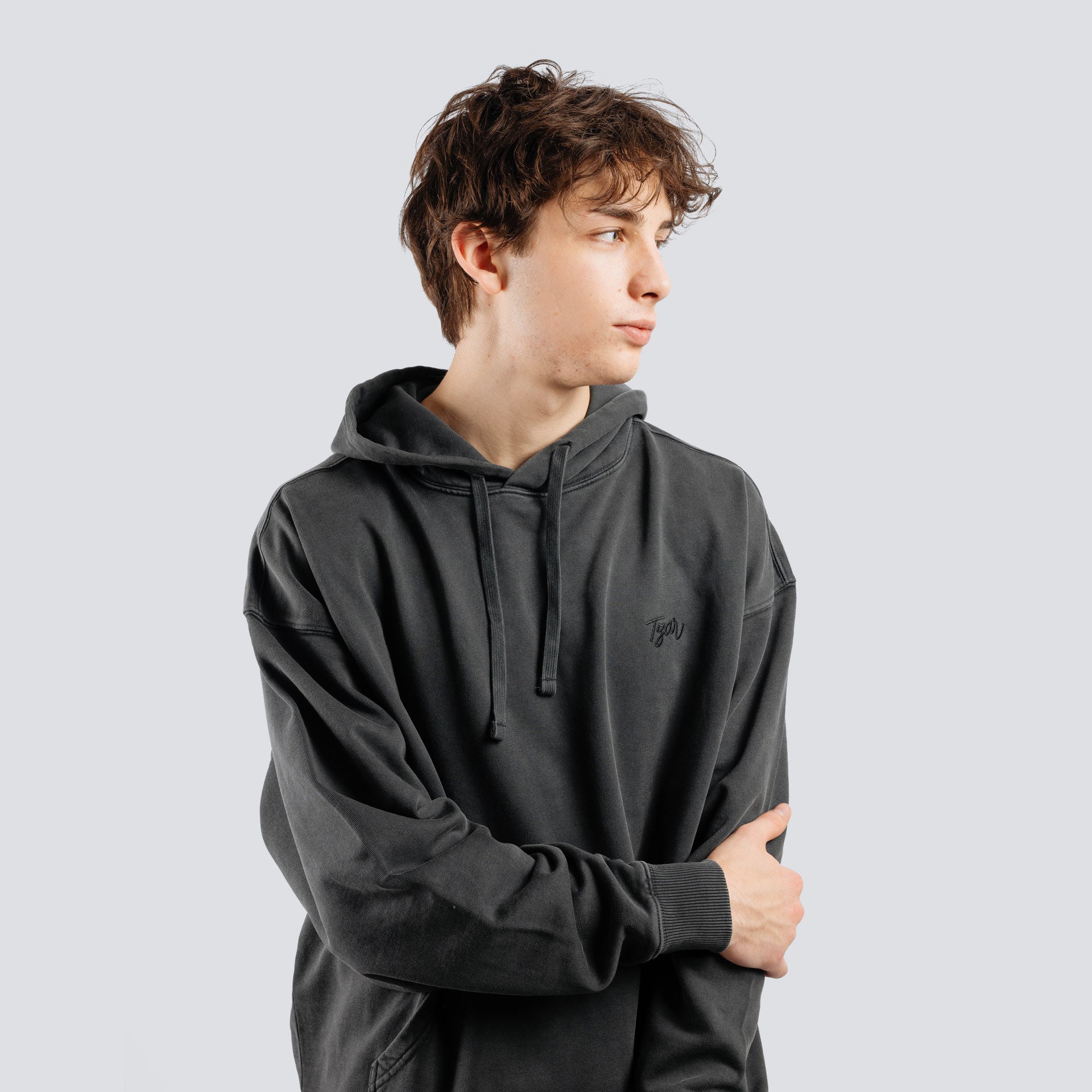 Script w25, men's oversized hoodie