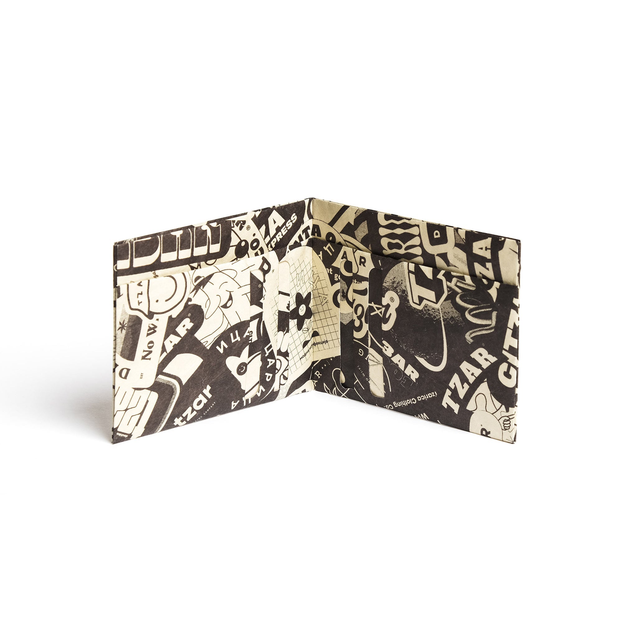 Dechkotzar bw stickers, tyvek wallet