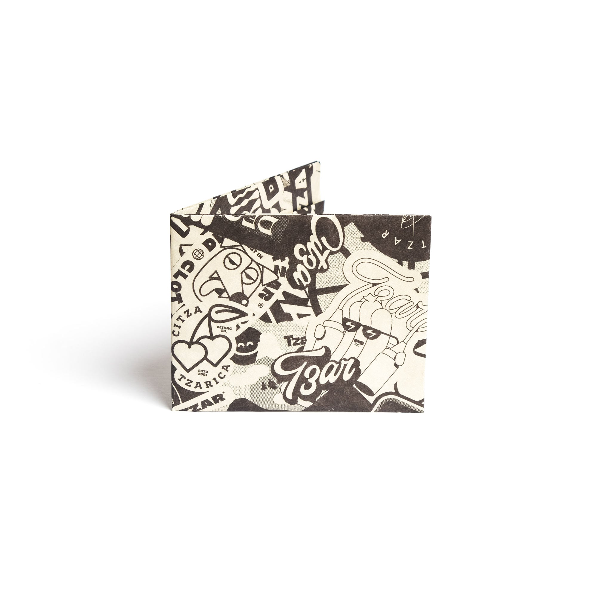 Dechkotzar bw stickers, tyvek wallet