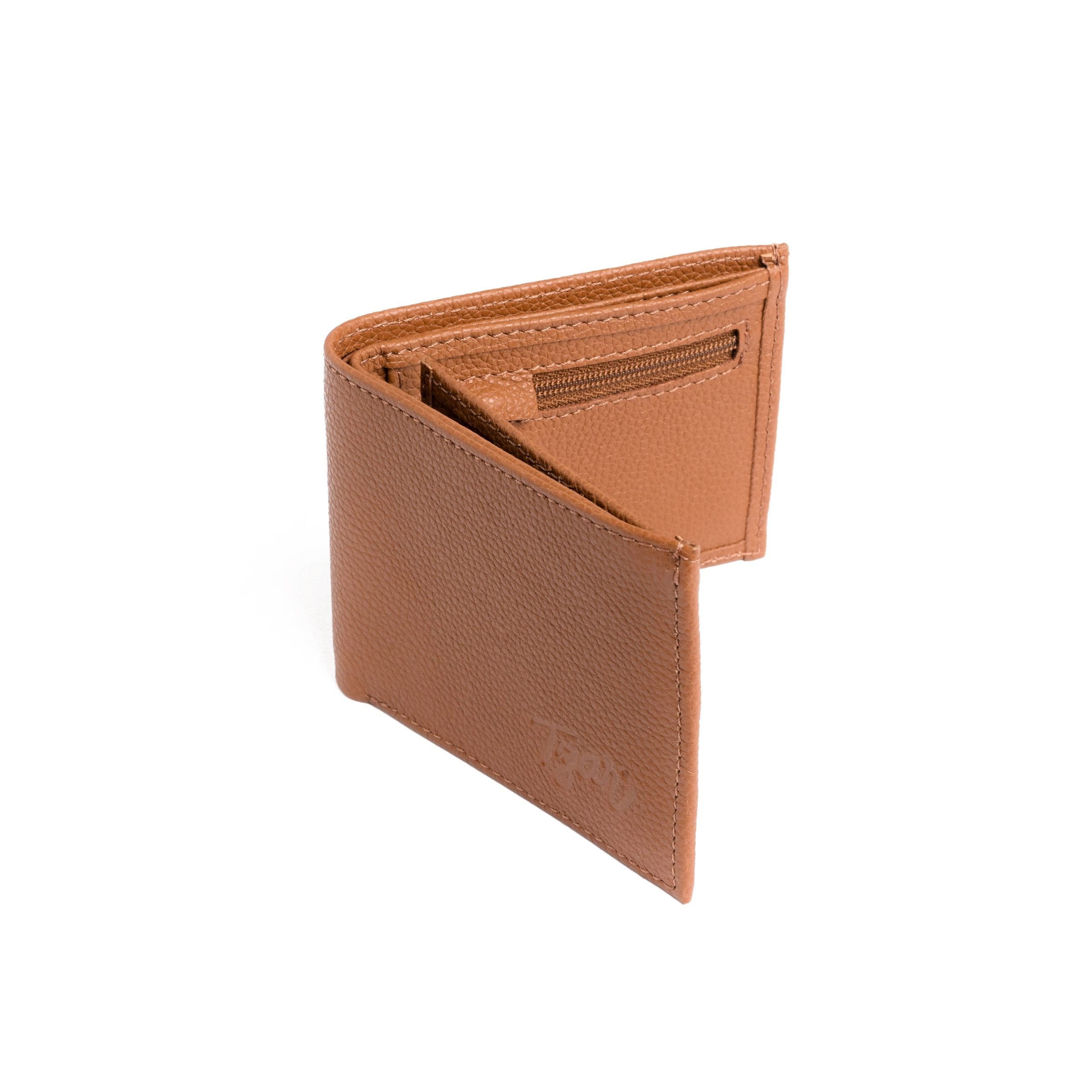 Tzar Script, brown leather wallet