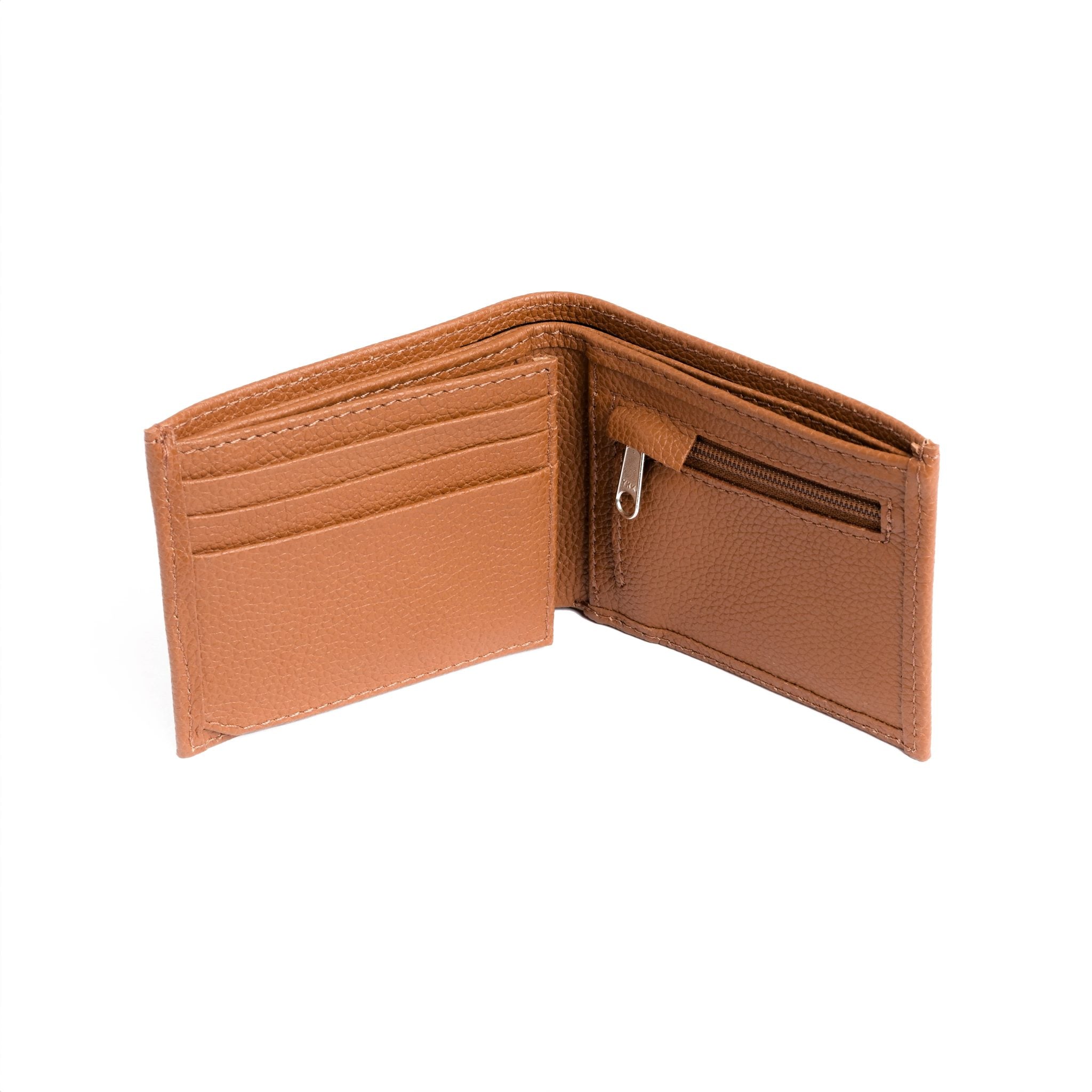 Tzar Script, brown leather wallet