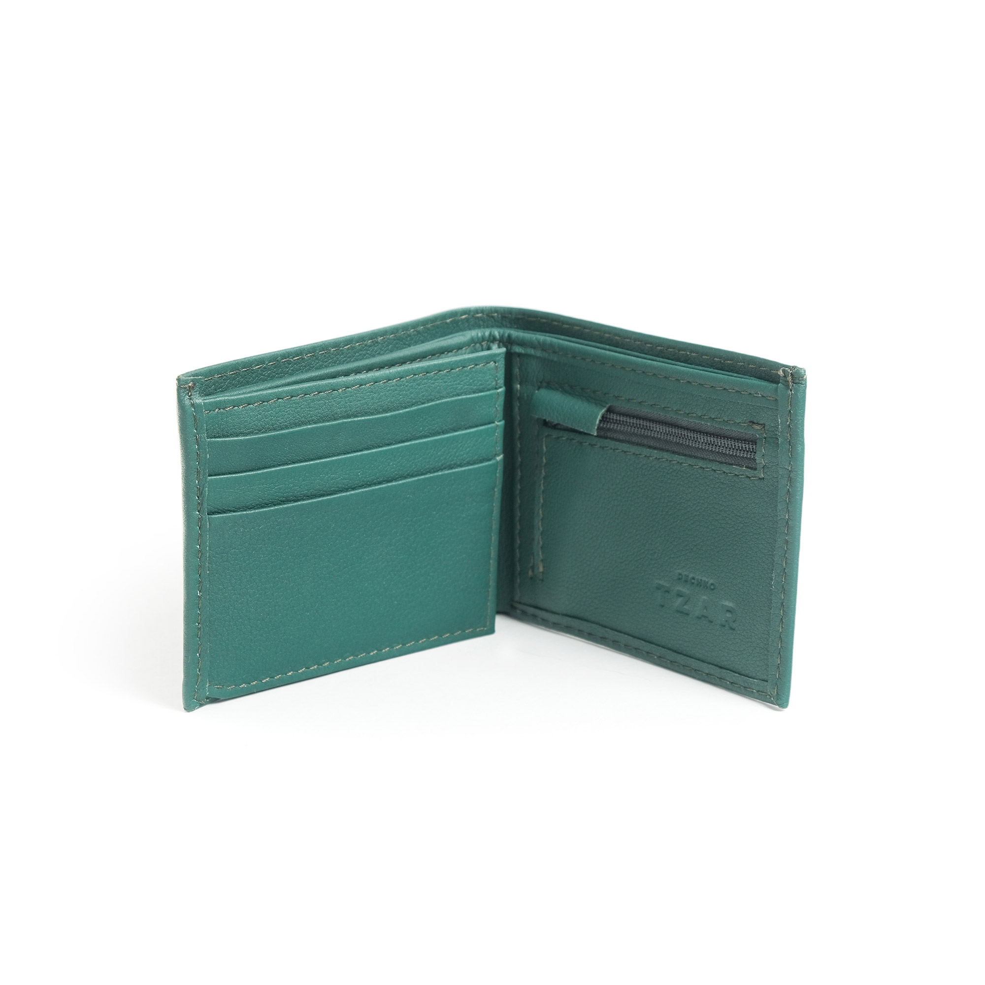 Script, small green leather wallet – DechkoTzar